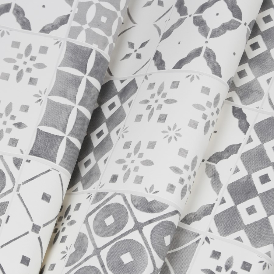 Grey Moroccan Tile Wallpaper - Contour
