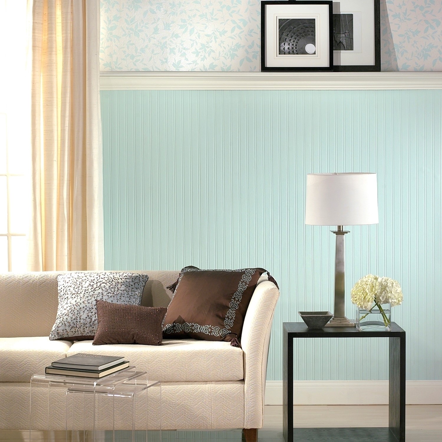 White Beadboard Superfresco Paintable Wallpaper - Better Bathrooms