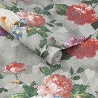 Grey Floral Wallpaper - Easy Superfresco Grey Floral Wallpaper - Easy Superfresco