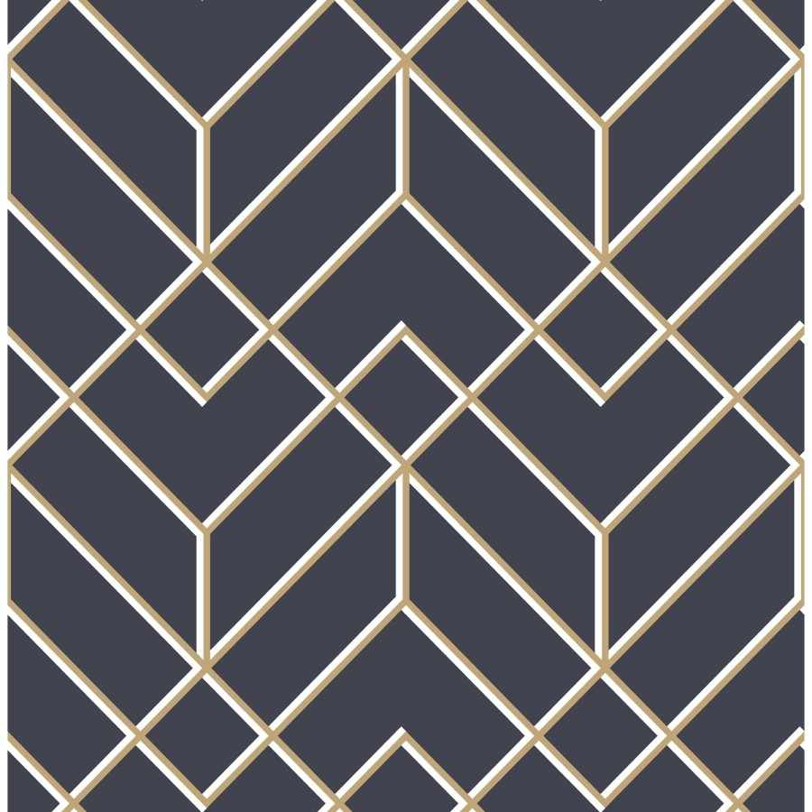 Navy & Gold Art Deco Wallpaper - Easy Superfresco