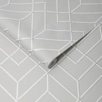 Silver & White Art Deco Wallpaper - Easy Superfresco