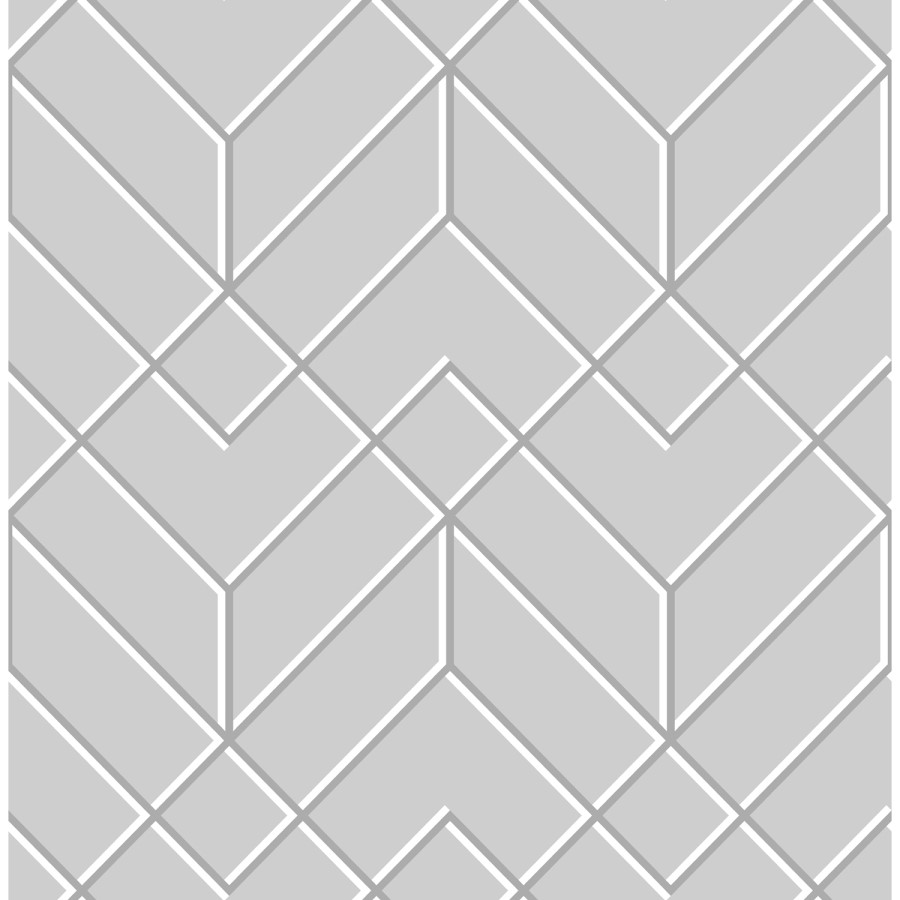 Silver & White Art Deco Wallpaper - Easy Superfresco