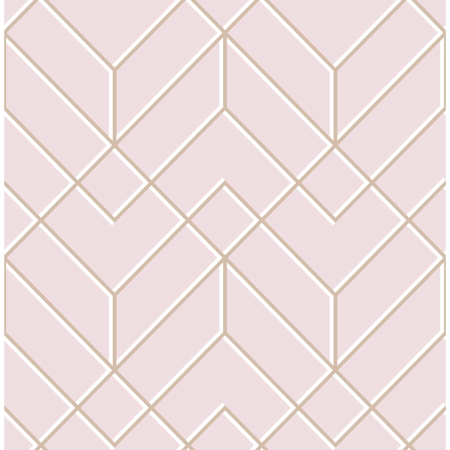 Pink & Rose Gold Art Deco Wallpaper - Easy Superfresco