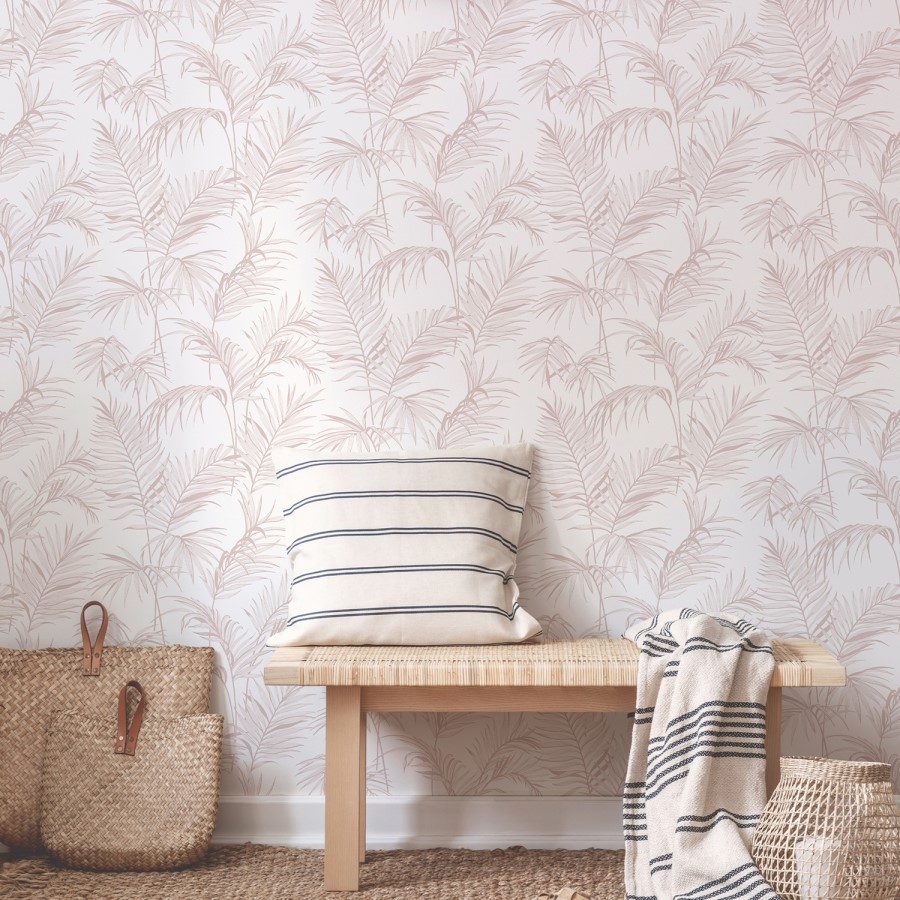 Pink Palm Leaves Wallpaper - Easy Superfresco
