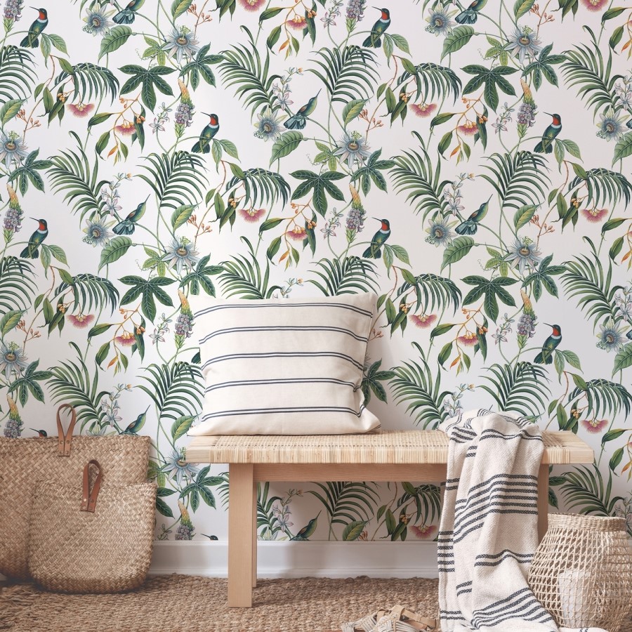 White & Green Tropical Superfresco Easy Wallpaper