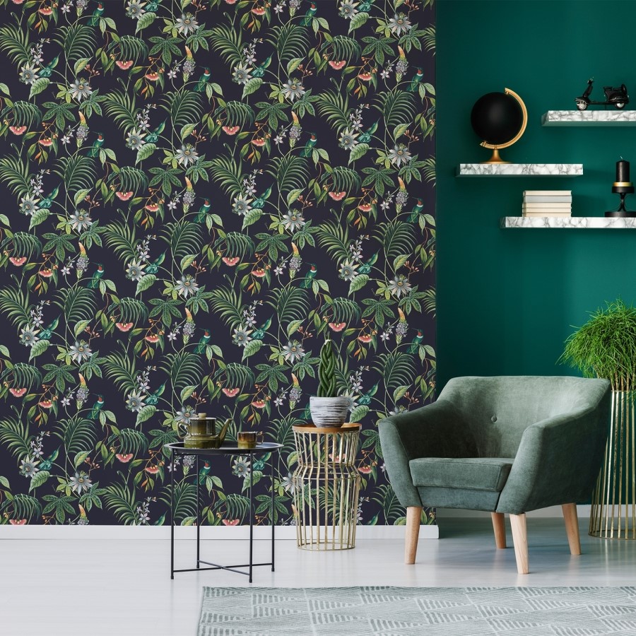 Black & Green Tropical Superfresco Easy Wallpaper