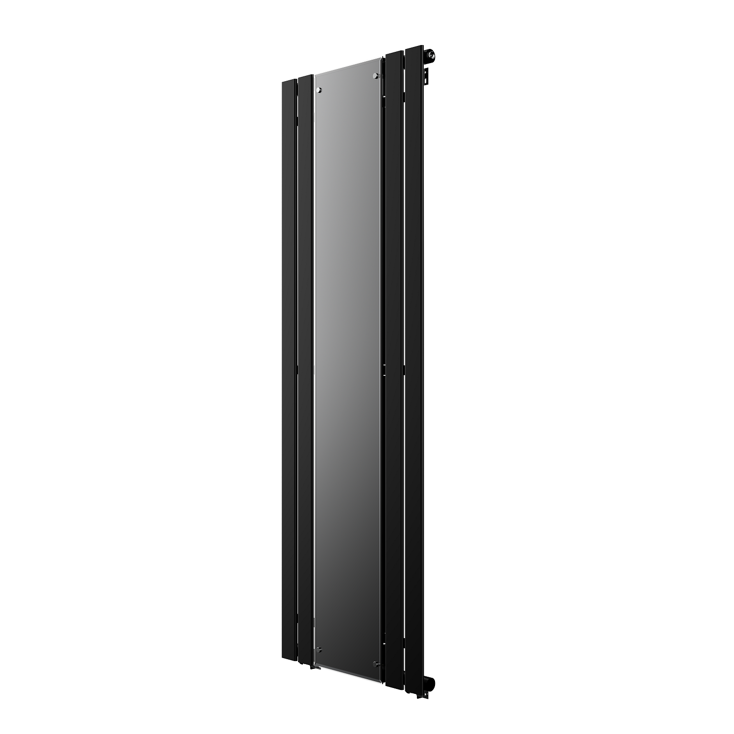 Tanami Radiator GRADE A1 - Black Vertical Single Panel Radiator with Mirror 1800 x ...