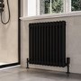 Black Horizontal 2 Column Traditional Radiator 600 x 605mm - Nambi