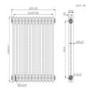 ONLY OPENED - Black Horizontal 2 Column Radiator 600 x 605mm - Nambi