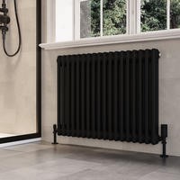 Black Horizontal 2 Column Traditional Radiator 600 x 830mm - Nambi