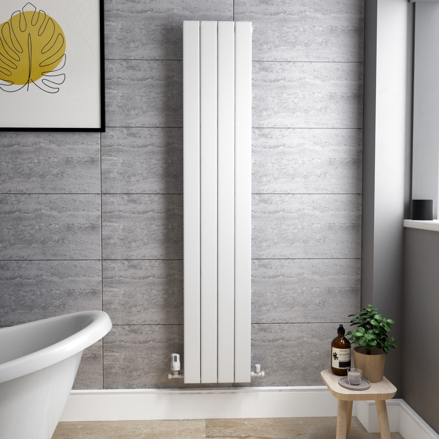 White Single Panel Radiator White Vertical Single Panel Radiator 1600 x 300mm - Mojave - Better ...