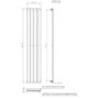 GRADE A1 - White Vertical Single Panel Radiator 1600 x 300mm - Mojave
