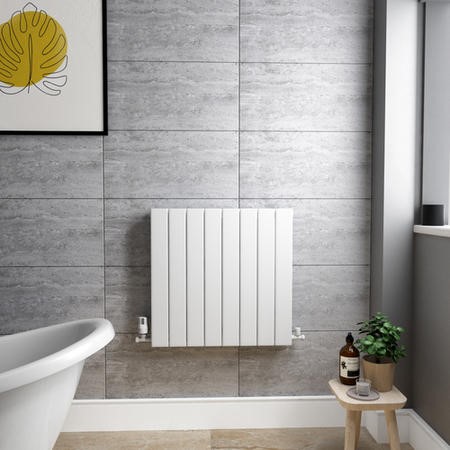 White Horizontal Double Panel Radiator 600 x 608mm - Mojave - Better ...