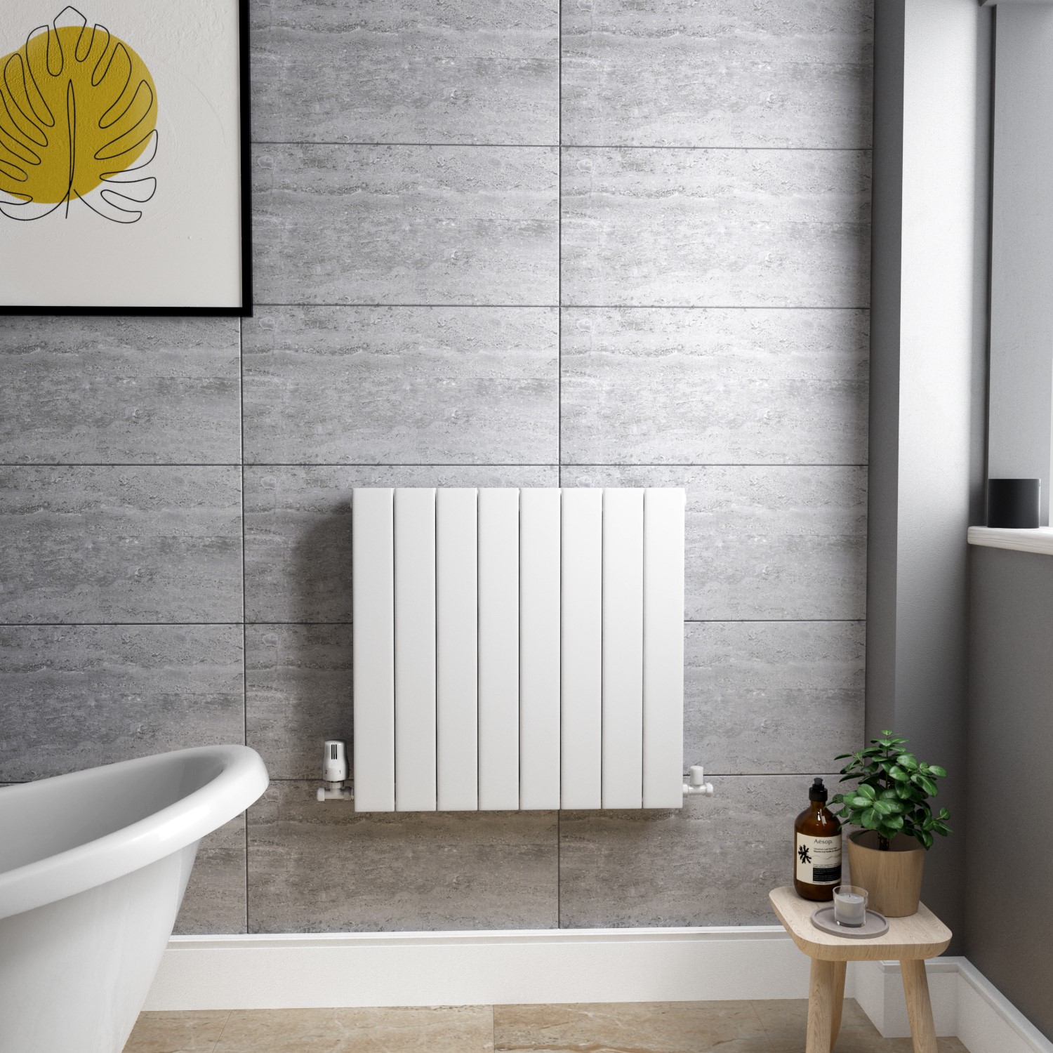 GRADE A1 - White Horizontal Double Panel Radiator 600 x 608mm - Mojave ...