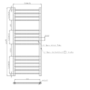 Chrome Heated Towel Rail Radiator 1200 x 500mm - Sahara