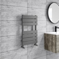 GRADE A1 - Anthracite Heated Towel Rail Radiator 650 x 400mm - Tundra