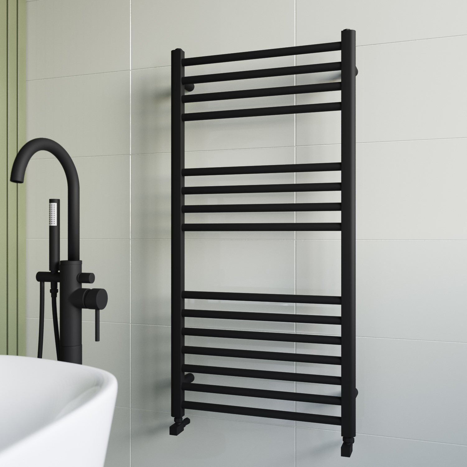 Black Towel Radiator 1200 x 600mm - Sahara - Better Bathrooms