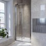 Chrome 4mm Glass Bi-Fold Shower Door 900mm - Lyra