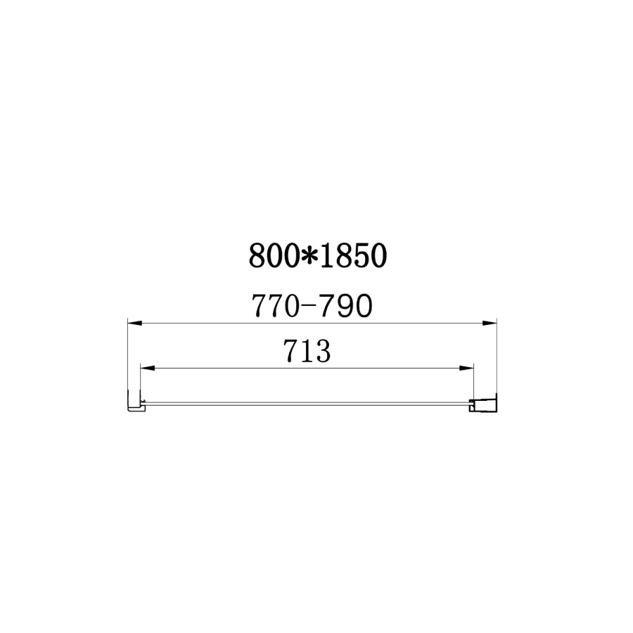 Lyra 4mm 800 Side Panelchrome profile  and clear glass