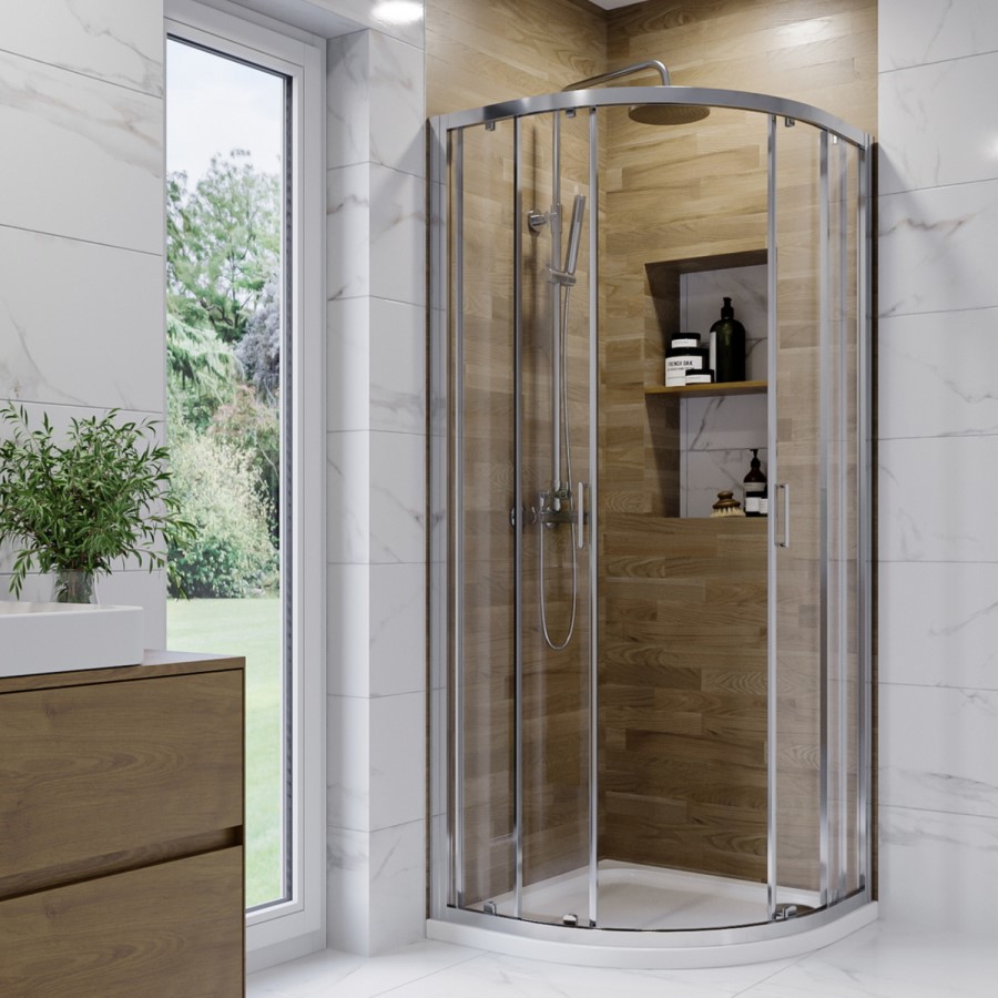 900x900mm Chrome 6mm Quadrant Shower Enclosure - Carina
