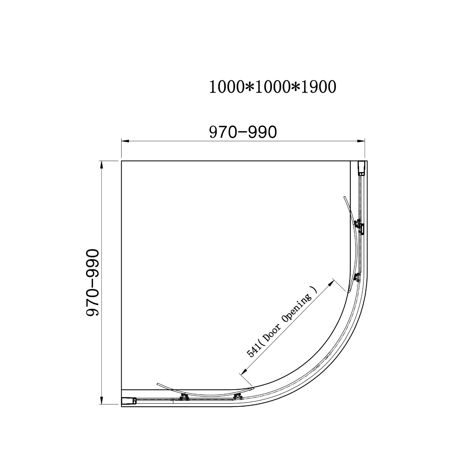 1000mm Quadrant Shower EnclosureCarina Better Bathrooms