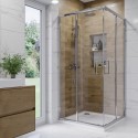 CARCECH800 800x800mm Chrome 6mm Glass Square Corner Entry Shower Enclosure - Carina