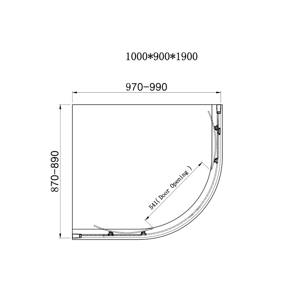 Chrome 6mm Glass Offset Quadrant Shower Enclosure 1000x900mm - Carina