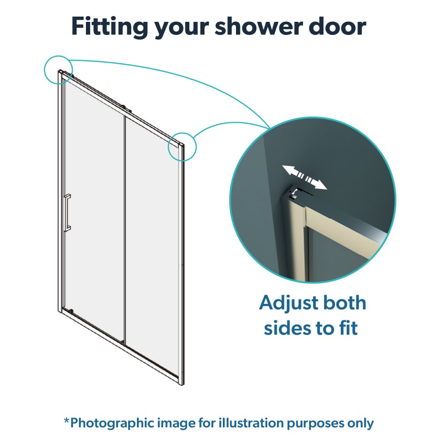 Chrome 6mm Glass Sliding Shower Door 1100mm -Carina