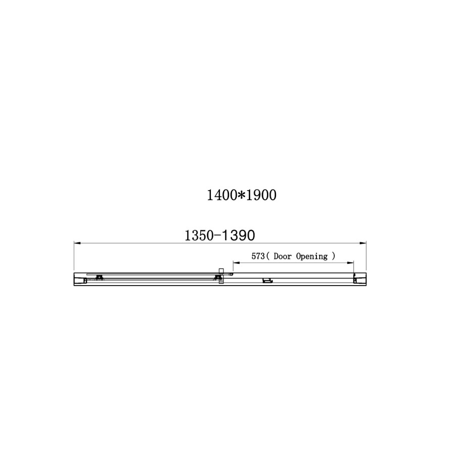 GRADE A1 - 1400mm Rectangular Sliding Shower Door-Carina
