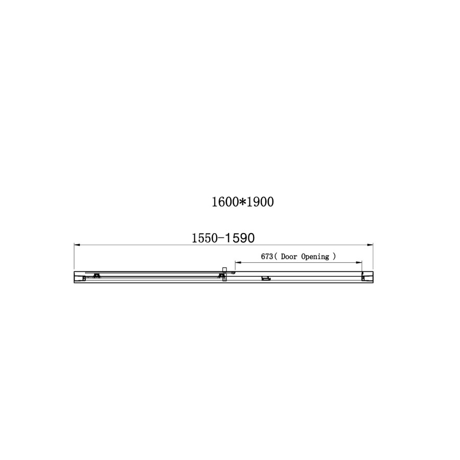 1600mm Sliding Shower Door 6mm Glass-Carina