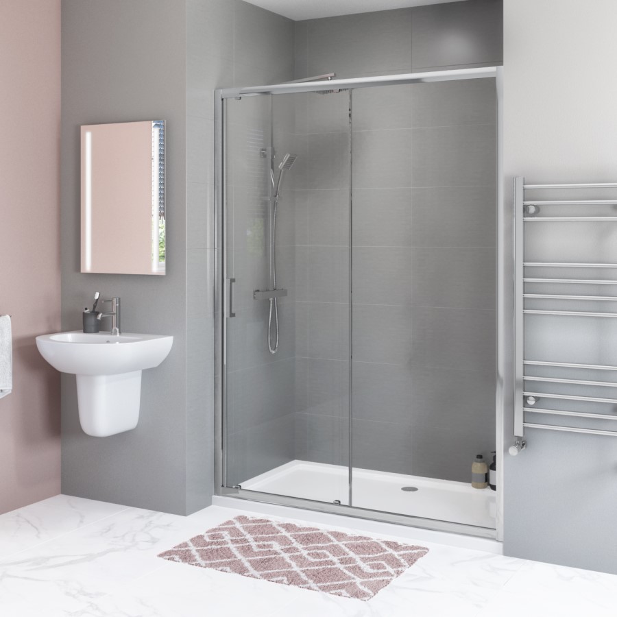 GRADE A1 - 1700mm Sliding Shower Door-Carina
