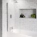 Chrome Hinged Shower Bath Screen 1450 x 800mm - Taurus