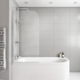 GRADE A1 - Taurus Hinged 1450mm 6mm Chrome Bath Screen