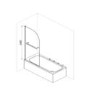 Freestanding Single Ended Right Hand Corner Shower Bath with Black Bath Screen with Towel Rail  1650 x 800mm - Kona