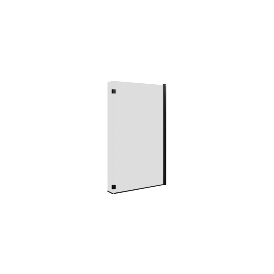 GRADE A1 - Maia L Shape 1450mm 6mm Matt Black Bath Screen