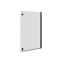 GRADE A1 - Maia L Shape 1450mm 6mm Matt Black Bath Screen