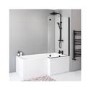 GRADE A1 - Maia L Shape 1450mm 6mm Matt Black Bath Screen