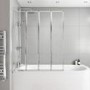 GRADE A1 - Chrome Folding Bath Shower Screen 1450 x 120mm - Cetus