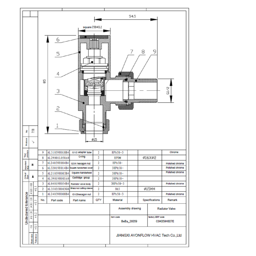GRADE A2 - Brushed Brass Square Angled Radiator Valves - For Pipework Which Comes From The Wall 