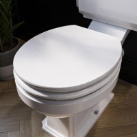 White Round Wooden Soft Close Toilet Seat - Park Royal White Round Wooden Soft Close Toilet Seat - Park Royal