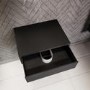 GRADE A2 - 600mm Black Wall Hung Countertop Basin Shelves - Lugo