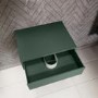 600mm Green Wall Hung Countertop Vanity Unit with Shelf - Lugo