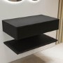 ALMOST PERFECT - 800mm Black Wall Hung Countertop Shelves - Lugo