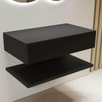 800mm Black Wall Hung Countertop Vanity Unit with Shelf - Lugo 800mm Black Wall Hung Countertop Vanity Unit with Shelf - Lugo