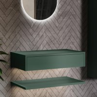 GRADE A1 - 800mm Green Wall Hung Countertop Basin Shelf - Lugo GRADE A1 - 800mm Green Wall Hung Countertop Basin Shelf - Lugo