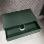 GRADE A1 - 800mm Green Wall Hung Countertop Basin Drawer - Lugo
