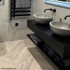 GRADE A2 - 1200mm Black Wall Hung Countertop Basin Shelf - Lugo