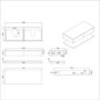 1200mm White Wall Hung Countertop Shelves - Lugo