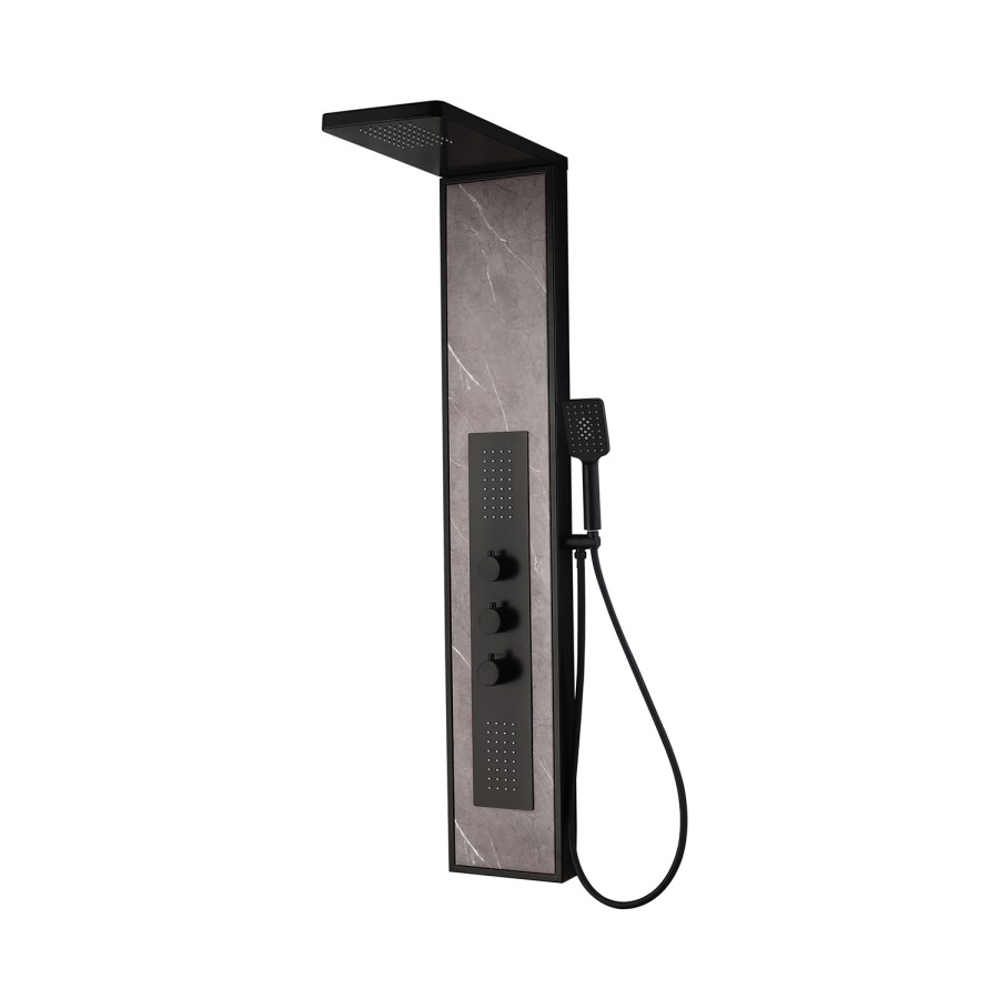 Luni Grey Stone Effect Shower Tower