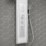 White Marble Effect Thermostatic  Tower Shower with Square Hand Shower - Luni